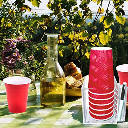 YeeBeny Cup Holder with Marker Double, Party Cup Organizer Storage Party Cup Dispenser Cup Mark Your Cup, Double, Cup Dispenser | Disposable Cup Dispenser, Perfect for Any Occasion - size: Double