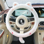 Cute Cat Car Steering Wheel Cover,Anti-Slip Universal Fit 15inches Car Wheel.Cute Cat Style Fluffy Genuine Wool Sheepskin Auto Steering Wheel Cover for Women Men Girls Boy.