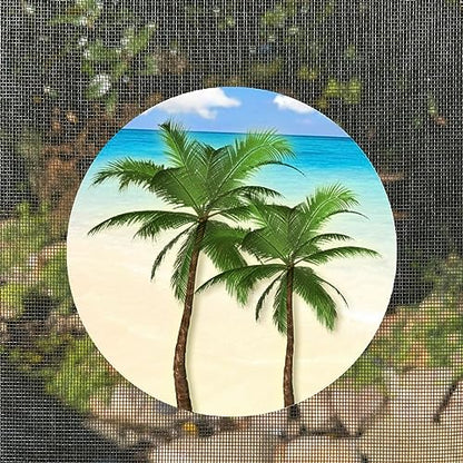 Screen Door Magnets Double Sided – Keep People, Kids, and Dogs from Running into The Screen Door - Robbins Aria Palm Tree - color: Palm Tree
