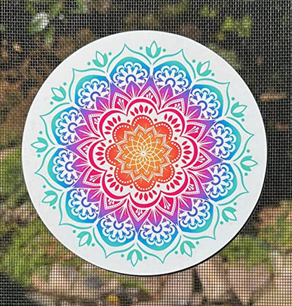 Screen Door Magnets Double Sided – Keep People, Kids, and Dogs from Running into a Screen Door. Saver - Robbins Aria Mandala - color: Multicolor Mandala