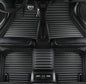 Customize Car Floor Mats for 99% Sedan SUV Sports Car All Weather Leather Full Coverage Waterproof Non-Slip Vehicle Lining Pads (Black Stripe) - color: Black stripe