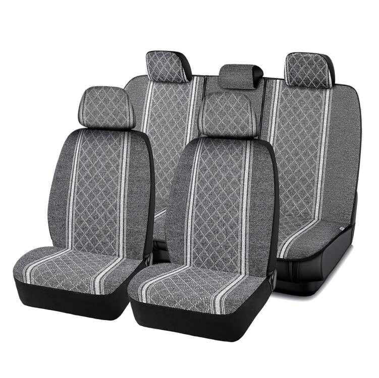 Road Comforts Baja Bench Seat Covers Grey Diamond Rear Blanket Seat Covers - Jacquard Fabric, Airbag Compatible, Universal Fits Car, Truck, SUV, and Vans - color: Rear Seat Gray