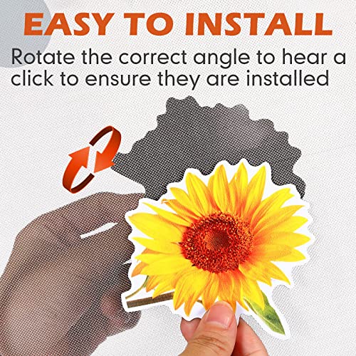 12 Pieces Sunflower Screen Door Magnets Decorative Magnetic Flexible Double Sided Protector Screen Door Hardware Magnets Keep Pets and Your Family Safe Refrigerator Magnets for Screen Sliding Doors
