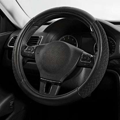 Skechers Steering Wheel Cover,Max Cushioning Leather Steering Wheel Cover Universal Fit 14" 1/2-15" Car Wheel Protector for Men Women Fit Suvs,Vans,Sedans,Car,Trucks,Black - color: Black