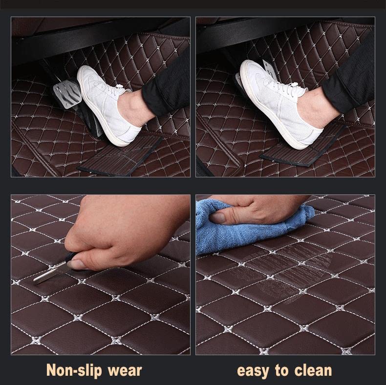 enheng Custom Waterproof Leather Car Floor Mats Fit for Most Car SUV Truck & Sportscar All Weather Protection Vehicles (Blue Stripe) - color: Blue Stripe