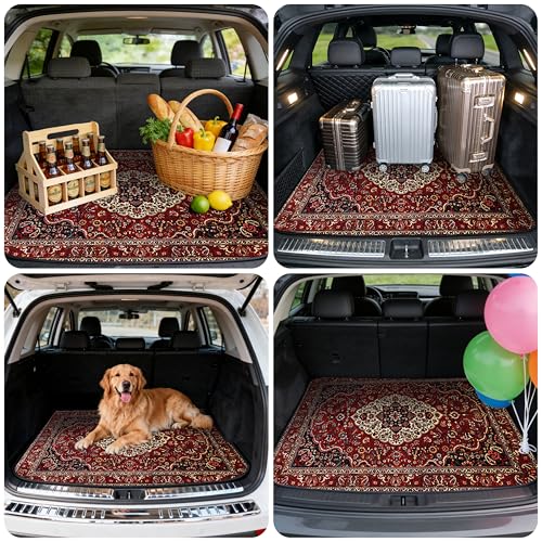 Car Trunk Mat - Universal Size 29" x 39", Bohemian Style Cargo Liner, Car Accessory for SUVs/Sedan/Wagons, Durable Protective Mat, Trunk Liner for Families/Travel Enthusiasts - style: Bohemian style-4