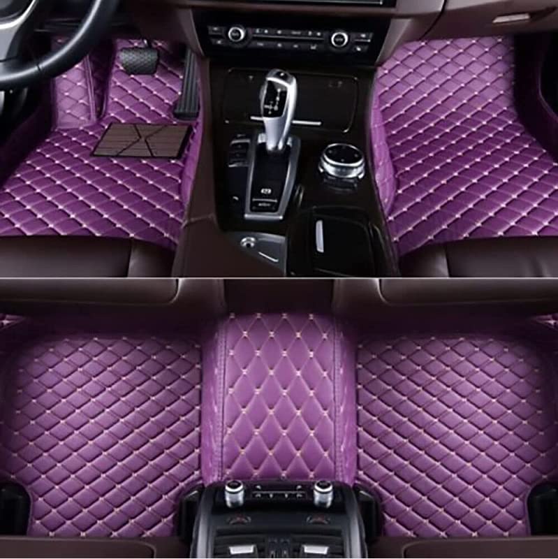 All-Weather car Floor Mats-Suitable for 98% of car Models Watherproof Leather car Floor mat (Putple) - color: Putple
