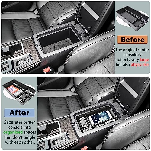 RUNROAD Center Console Organizer Tray Compatible with Nissan Altima 2019 2020 2021 2022 2023 2024 2025 Accessories, Insert Armrest Tray Secondary Storage Box Coin Holder Console Dividers, Black - color: Black