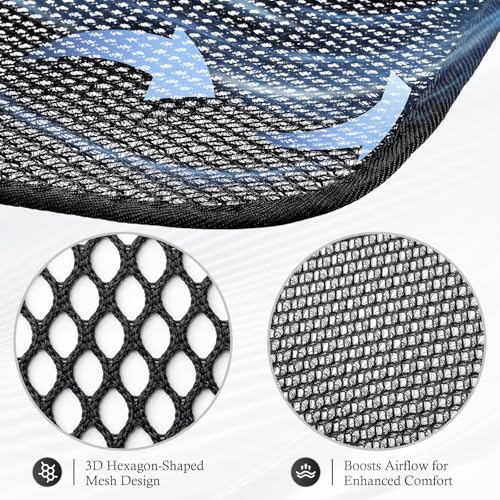 2 Pack 3D Air Mesh Car Seat Cushion - 41" x 15" Black Breathable Double Cool Chair Seat Pad for Truck, SUV, Van, Car - Universal Fit