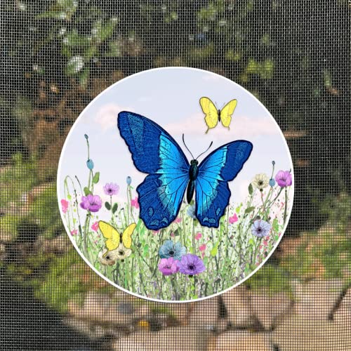 Screen Door Magnets Double Sided – Keep People, Kids, and Dogs from Running into a Screen Door. Saver - Robbins Aria Butterfly - color: Butterfly Blue