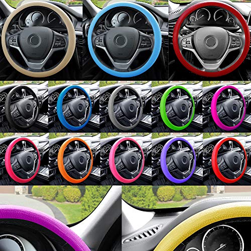 FH Group Universal Fit Silicone Snake Pattern with Massaging Grip Steering Wheel Cover fits most Cars, SUVs, Trucks, and Vans Burgundy - color: Burgundy