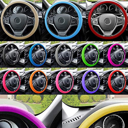 FH Group Universal Fit Silicone Snake Pattern with Massaging Grip Violet Steering Wheel Cover fits Most Cars, SUVs, Trucks, and Vans Violet - color: Violet
