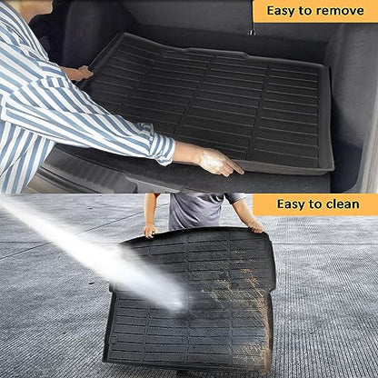 GINOWY-Cargo Liner for Honda HR-V 2023-2025 2026, All Weather 2024 HRV Trunk Mat Waterproof Cargo Mat TPE Durable Easy to Clean Non-Slip HRV Accessories Mat Black - style: For Honda HRV 2023-2026