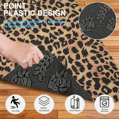 Automotive Floor Mats 5 Pcs, Universal Car Floor Mats, Leopard Print Cargo Liner, Car Accessory for SUVs/Sedan/Wagons, Durable Protective Mat, Trunk Liner for Families/Travel Enthusiasts - style: Bundle 4