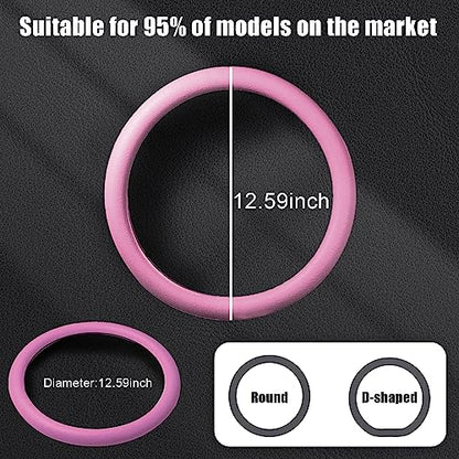 JDDRY Car Steering Wheel Cover,Silicone Steering Wheel Protector,Universal Fit Automotive Steering Wheel Cover,Steering Wheel Protective Cover(Pink,1PC) - color: Pink