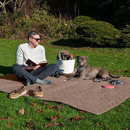 Furhaven Waterproof & Non-Slip Twin Size Mattress Cover Protector for Dogs & Cats, Washable, For Beds, Couches, & Car Seats - Quilted Twill Blanket Mattress Cover - Brownstone, Small/Twin Size