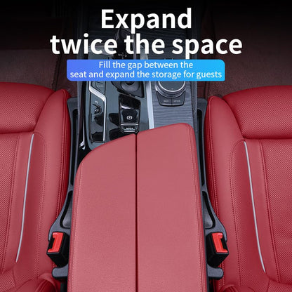 Car Seat Gap Filler Organizer, Universal Fit, Black, PU Leather, 2 Pack with Storage Pockets