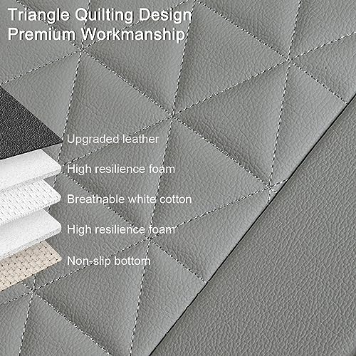 Black Panther 1 Pair Front Bottom Seat Covers Luxury Faux Leather Car Seat Protectors, Anti-Slip and Wrap Around The Bottom, Fit 95% of Vehicles - Light Gray - color: Front Pair Gray
