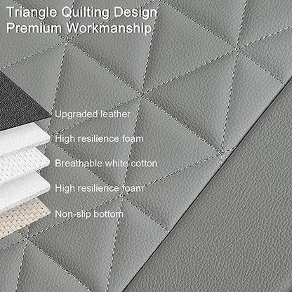 Black Panther 1 Pair Front Bottom Seat Covers Luxury Faux Leather Car Seat Protectors, Anti-Slip and Wrap Around The Bottom, Fit 95% of Vehicles - Light Gray - color: Front Pair Gray