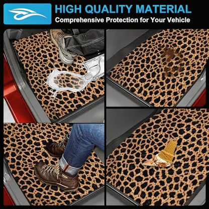 Automotive Floor Mats 5 Pcs, Universal Car Floor Mats, Leopard Print Cargo Liner, Car Accessory for SUVs/Sedan/Wagons, Durable Protective Mat, Trunk Liner for Families/Travel Enthusiasts - style: Bundle 6
