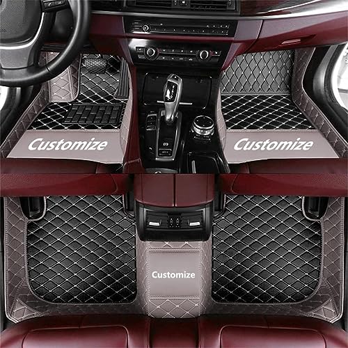Custom Making Car Floor Mats for 97.5% Car Model Luxury Leather All Weather Waterproof Anti-Skid Full Coverage Liners (Black and Gray) - color: Black and Gray