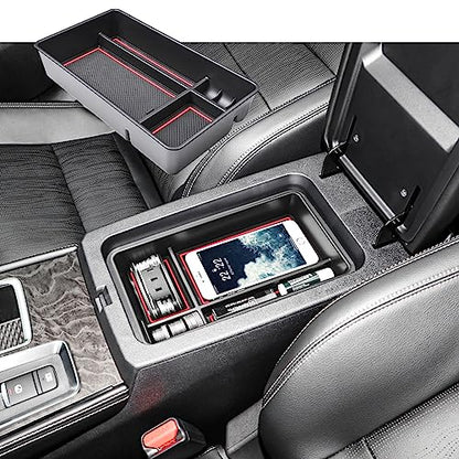 RUNROAD Center Console Organizer Tray Compatible with Nissan Altima 2019 2020 2021 2022 2023 2024 2025 Accessories, Insert Armrest Tray Secondary Storage Box Coin Holder Console Dividers, Red - color: Red