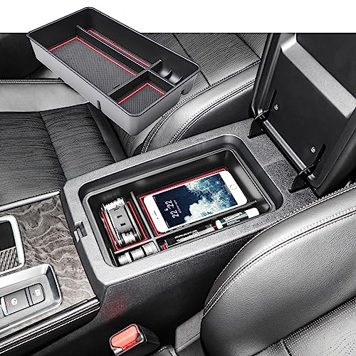 RUNROAD Center Console Organizer Tray Compatible with Nissan Altima 2019 2020 2021 2022 2023 2024 2025 Accessories, Insert Armrest Tray Secondary Storage Box Coin Holder Console Dividers, Red - color: Red