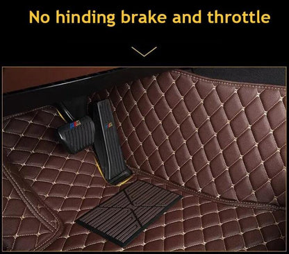 Custom Leather Car Mats, Vehicle-Specific Fit All-Weather Floor Mats, 100% Waterproof Anti-Slip Durable Protection for SUV Truck Sedan, Precision Tailored Protection (Light Brown) - color: Light Brown