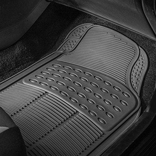 FH Group Climaproof™ Trimmable Non-Slip Vinyl Floor Mats Full Set - Universal Fit for Cars Trucks and SUVs (Gray) F11306 + F16400 - color: Gray, size: Universal, style: Combo Set
