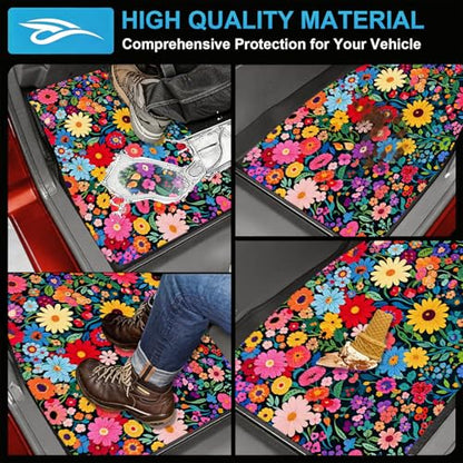 Automotive Floor Mats 5 Pcs, Universal Car Floor Mats,Floral Car Mats, Flower Car Accessory for SUVs/Sedan/Wagons, Durable Protective Mat, Trunk Liner for Families/Travel Enthusiasts - style: Bundle66