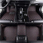 All-Weather car Floor Mats-Suitable for 98% of car Models Watherproof Leather car Floor mat (Black red) - color: Black red