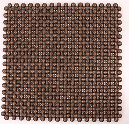 Natural Wood Beaded Seat Cover Pad Mat Comfy Cool Summer Massage Seat Cushion (Square) Medium Size for Car, Sedan,SUV Office Chair - size: All-Purpose Standard (16.54" Square)
