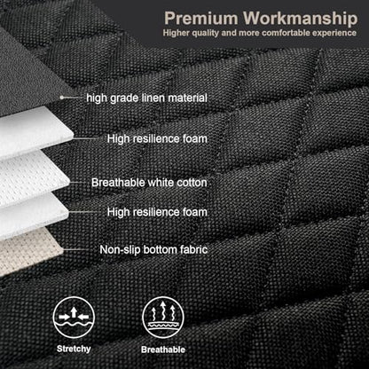 West Llama Linen Car Seat Covers,Bottom Seat Covers for Cars Include 1 Rear Bench Cover Universal Fits 90% Vehicles,SUVs,Cars,Sedans,Black - color: C-Black, size: 1 Rear Bench Seat Cover