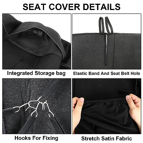 SAPUBK Custom-Fit Bench Seat Covers Replace for Chevy 1973-1999 C/K Series Full Size Classic Trucks Without Headrests, Sandwich Air Mesh Fabric Composite Soft Foam Lining Bench Seat Protector