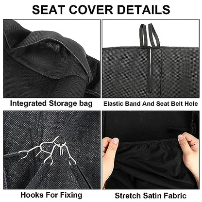 SAPUBK Custom-Fit Bench Seat Covers Replace for Chevy 1973-1999 C/K Series Full Size Classic Trucks Without Headrests, Sandwich Air Mesh Fabric Composite Soft Foam Lining Bench Seat Protector