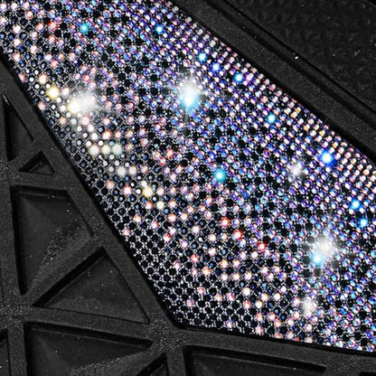 CAR PASS Dazzle Colour Change Car Mats Diamond Floor Mats Full Set Anti-Slip 3D Rhombus Waterproof Universal Trim Fit Liner Glitter Crystal Sparkly Shining Rhinestone Girl Women SUV Sedan Van Colorful - color: Bedazzed Diamond