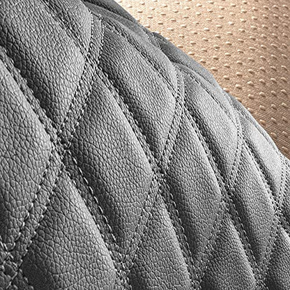 FH Group Car Seat Cushion Rear Set Faux Leather Automotive Seat Cushions - Universal Fit, Rear Car Seat Cushion, Car Seat Cushions With Non-slip Silicone Backing for SUV, Sedan, Van Gray