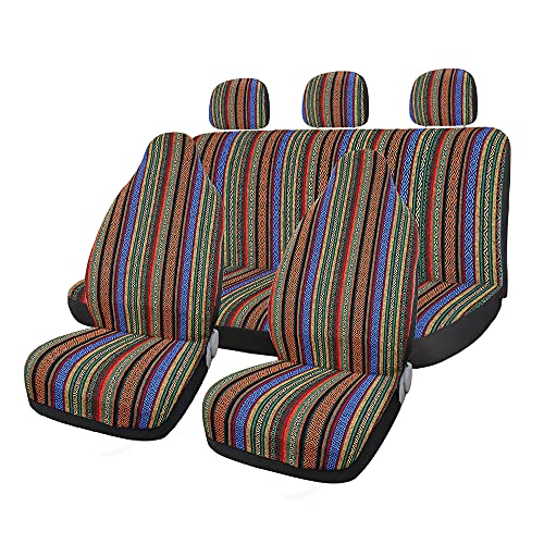 uxcell 7pcs Blanket Ethnic Style Bucket Seat Cover for Car Automotive