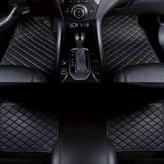 Black Leather Car Floor Mats