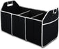 Car Trunk Organizer, Portable Foldable Waterproof Auto Storage Bag with 3 Compartments, Collapsible Cargo Trunk Groceries Organizer, Car Accessories Universal for SUV, Truck, Van, Sedan (Black)
