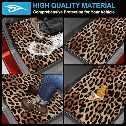Automotive Floor Mats 5 Pcs, Universal Car Floor Mats, Leopard Print Cargo Liner, Car Accessory for SUVs/Sedan/Wagons, Durable Protective Mat, Trunk Liner for Families/Travel Enthusiasts - style: Bundle 2