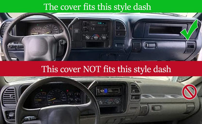 Dash Cover Custom Fit for 1997-2000 Chevy Chevrolet Silverado/GMC Sierra C1500 C2500 C3500 K1500 K2500 K3500, 1997-99 GMC Yukon/Chevy Tahoe Suburban, Dashboard Mat Pad Carpet (97-98, Maroon) Y57 - color: 97-98 Maroon