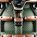 Personalized Floor Mats for Cars, Luxury Car Mats - Anti-Slip Set, Full Coverage for Sedans, Trucks, SUVs (Black, Green) - color: Black green