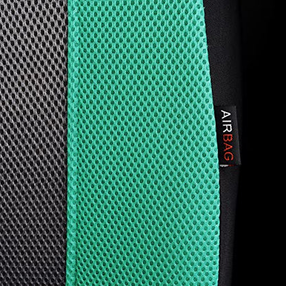 Flying Banner car seat Covers Full Set All Air Mesh Breathable Man Lady Airbag Compatible Rear Bench Split 40/60 50/50 60/40 Truck Pick Up (Full Set - Low Back, Black Gray Mint Green) - color: Black Gray Mint Green