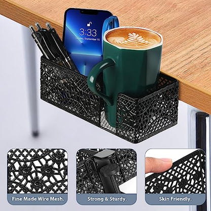 Desk Organizer Clip on Desk Cup Holder Pencil Holder for Desk Storage Beverages Phone Holder Desk Organizer and Accessories Office School Home