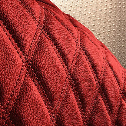 FH Group Car Seat Cushion Rear Set Faux Leather Automotive Seat Cushions - Universal Fit, Rear Car Seat Cushion, Car Seat Cushions With Non-slip Silicone Backing for SUV, Sedan, Van Red - color: Red, style: Rear Set