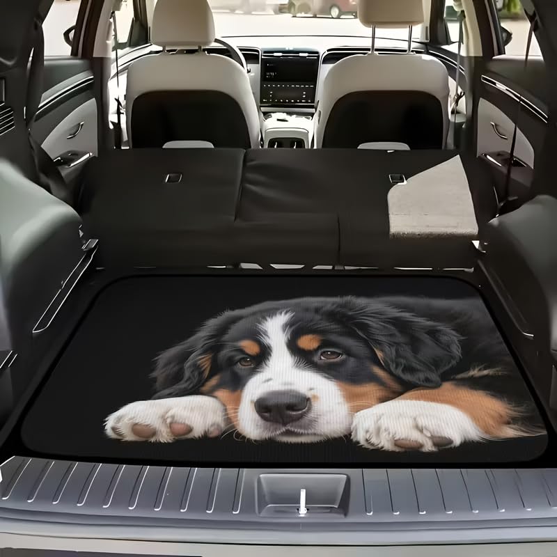 Universal Car Trunk Mat 29" x 39", Bernese Mountain Dog All Weather Trunk Protection Cargo Liner, Durable Cargo Mat Rear Trunk Liner, Stylish Vehicle Interior Accessories Suitable for Most Car Models - color: Bernese Mountain Dog