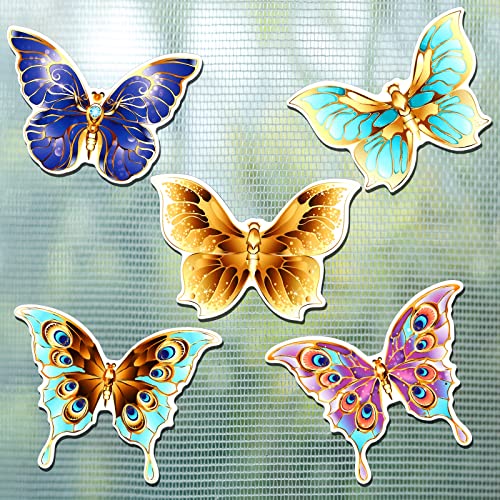 Eaasty 10 Pieces Butterfly Screen Door Magnets Double Sided Screen Door Magnets Stickers Magnetic Flexible Protector Decorative Multicolor for Window Patio Sliding Doors Protector(Elegant Style) - style: Elegant Style