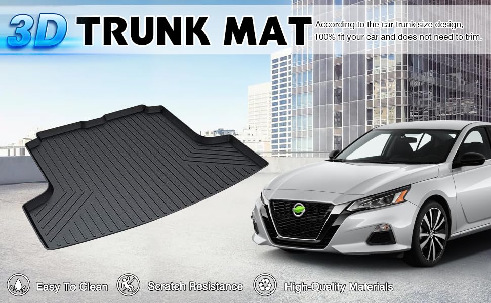 Powerty Trunk Mat for 2019-2025 2026 Nissan Altima Sedan Accessories Cargo Mats TPO All Weather Cargo Liner Heavy-Duty Trunk Liners - size: Cargo Mat｜For｜19-26｜Nissan Altima Sedan