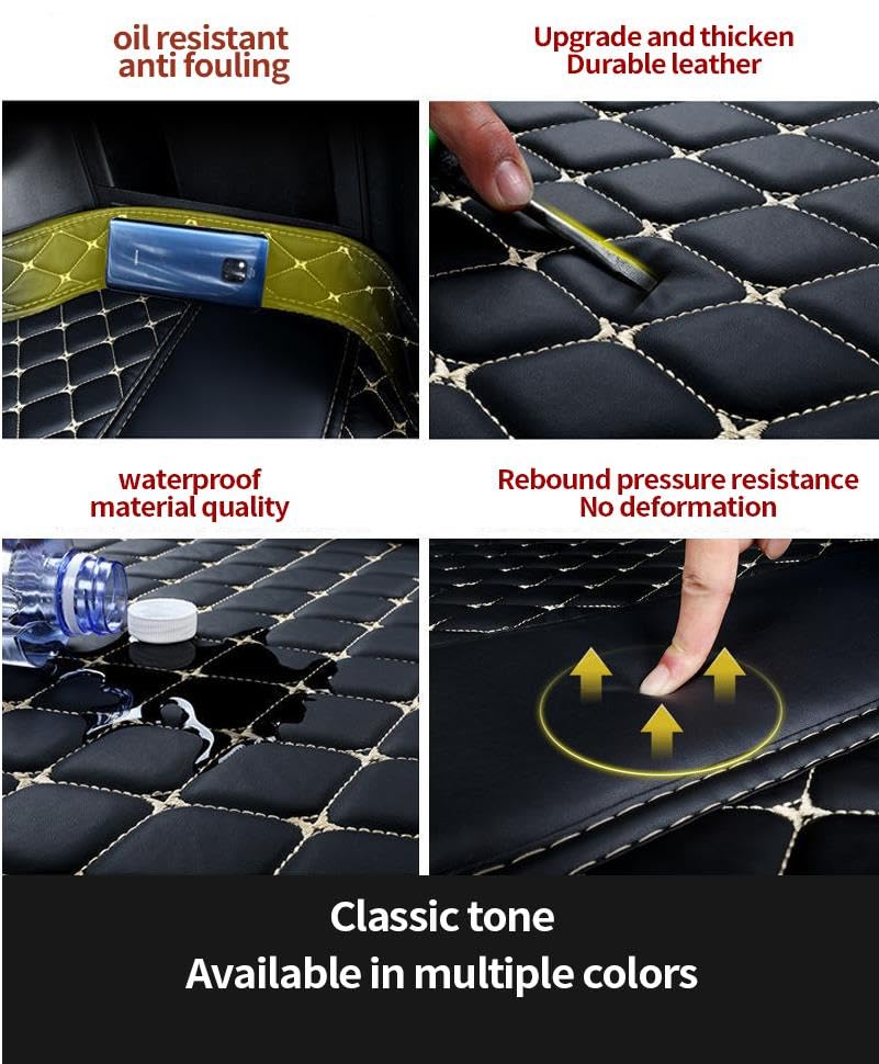 Custom Car Cargo Mat Car Boot Liner Waterproof Anti-Slip All Weather Protection Leather Material, Compatible with 99% Car Model Trunk Carpet Liners (Bown) - color: bown